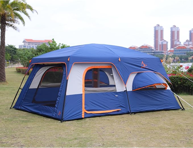 Dark Blue-12 Person-2 Bay Windows