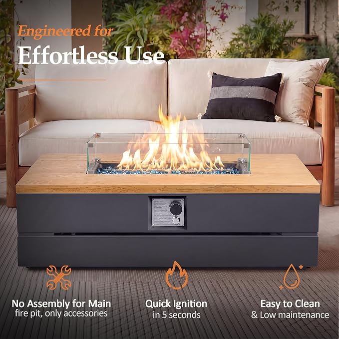 Natural Wood Finish & Dark Grey