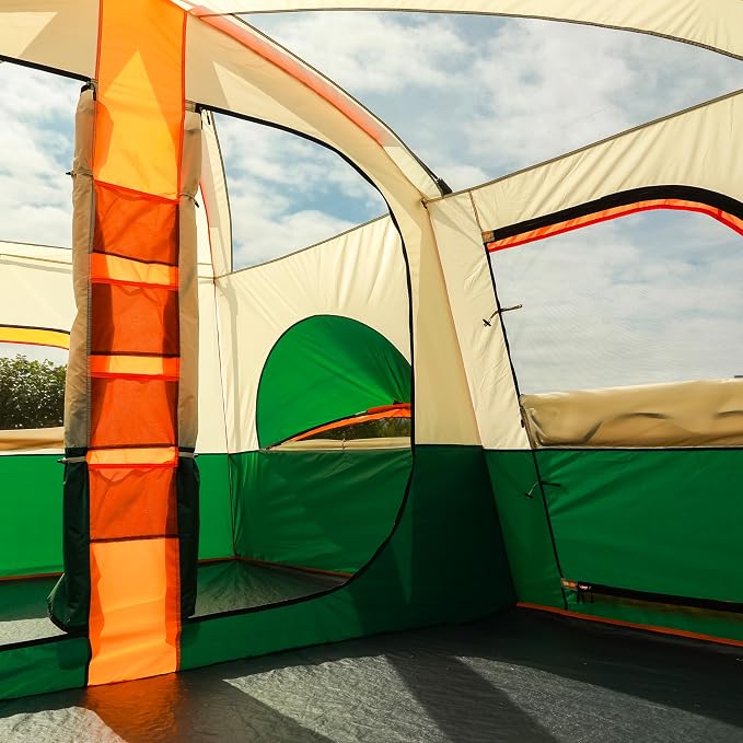 Green-12 Person-2 Bay Windows-Full Rainfly