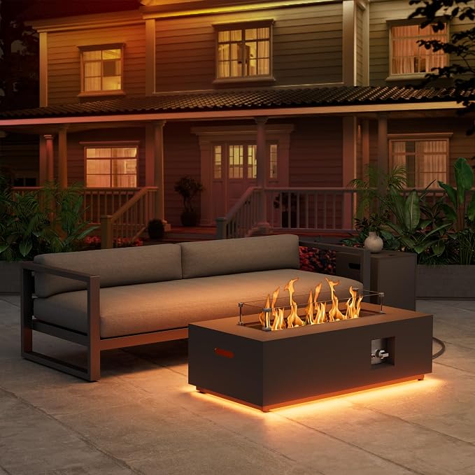Black - 42'' Rectangular w Warm LED