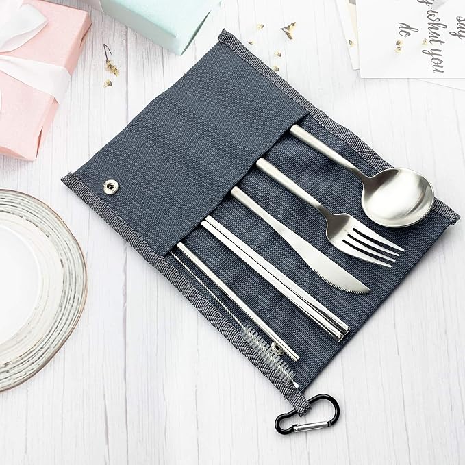 Silver-blue pouch