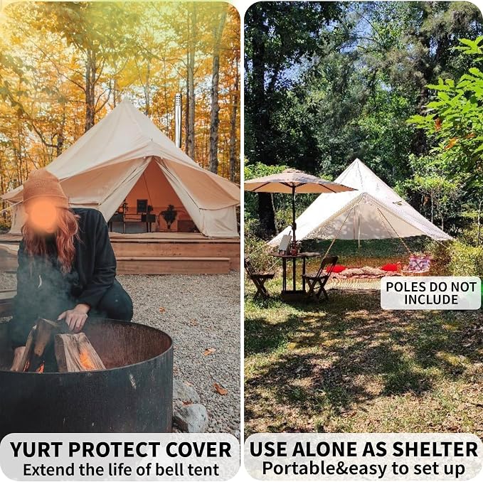 Beige Rain Fly Tarp with Stove Jack