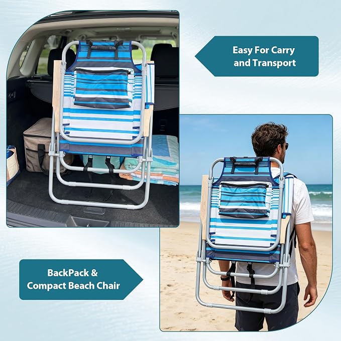 High Back 2 Pack Blue Stripe