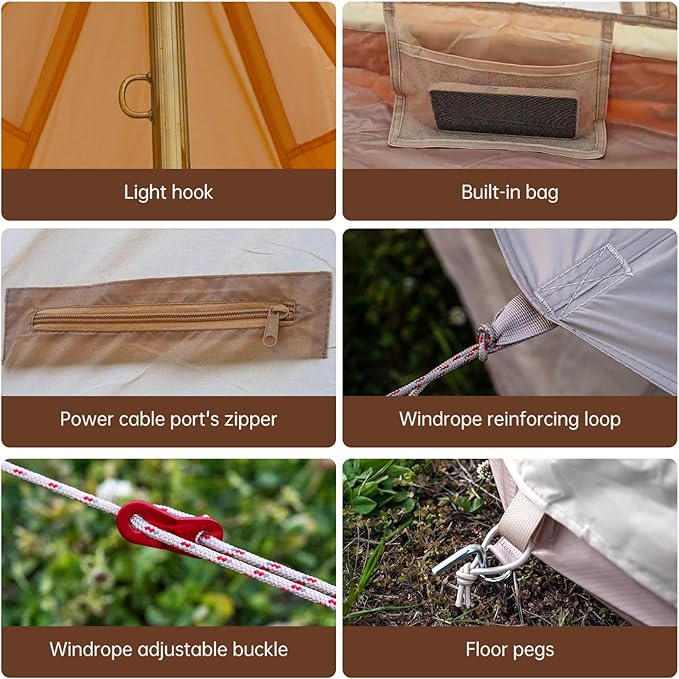 16.4*16.4*9.8ft /Beige /6-8 pers