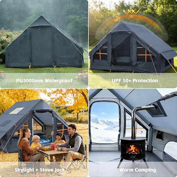 New Update 4-6 Person Skylight and Stove Jack/Grey