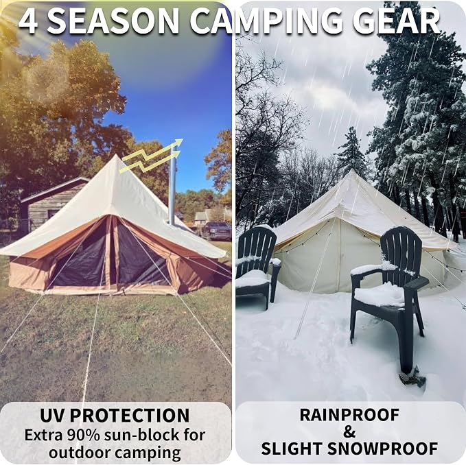 Beige Rain Fly Tarp with Stove Jack