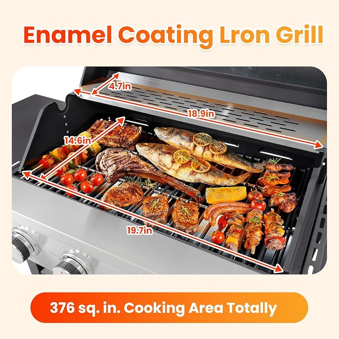 3-Burner, 40500 BTU + Cover