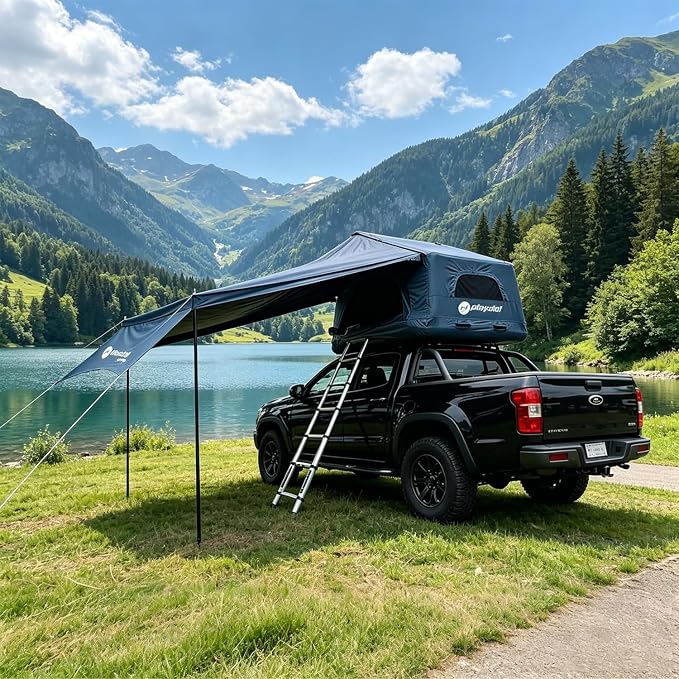 Tent with 90°awning