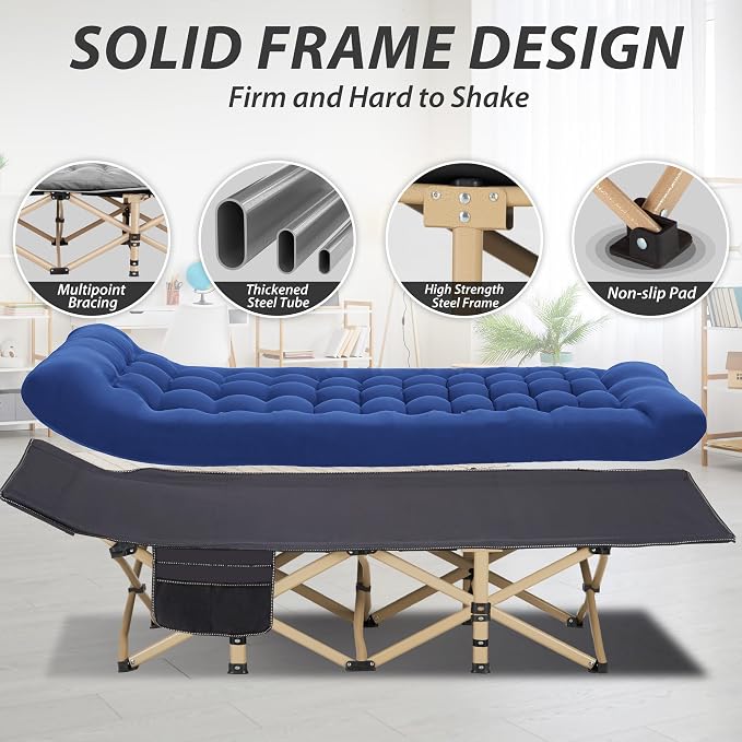 Dark Grey Cot/Blue Pad