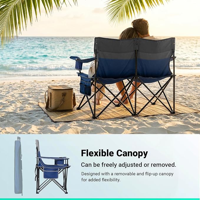 Loveseat With Adjustable Canopy Shade