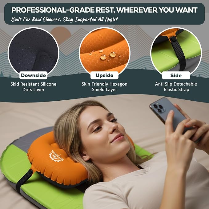 Teal Camping Pillow