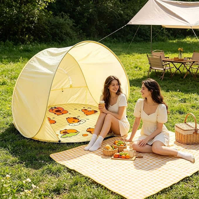 Cartoon pattern tent+ground pegs+storage bag