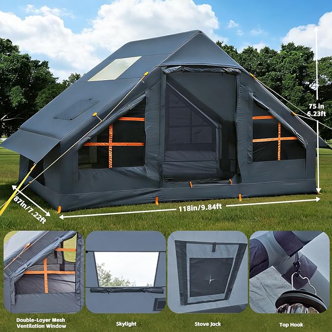 New Update 4-6 Person Skylight and Stove Jack/Grey
