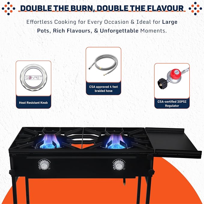 Two Burner Stove + Side Shelf