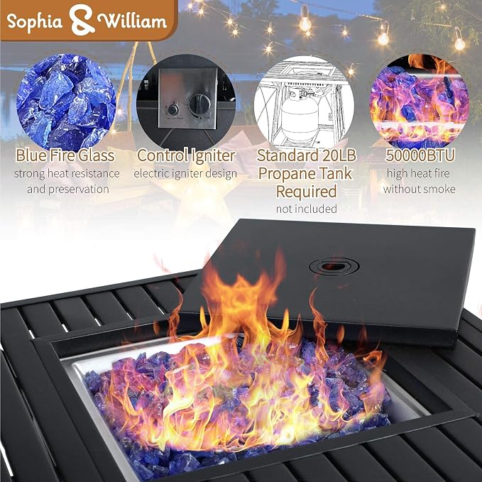 Black with Blue Fire Glass