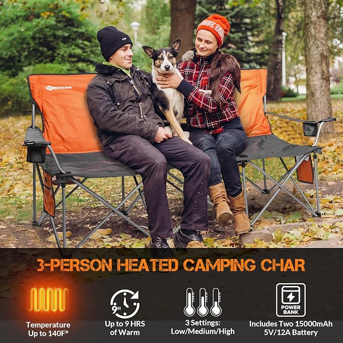 3-person Heated Chair Orange
