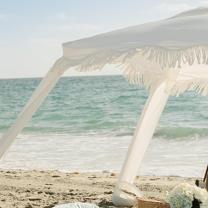 Elegant White with Beach Blanket