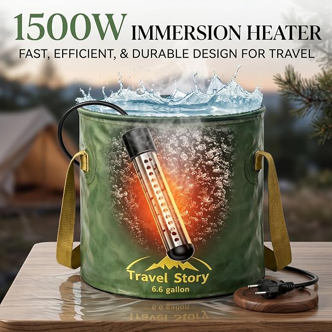 Grey Shower with Heater and Bucket