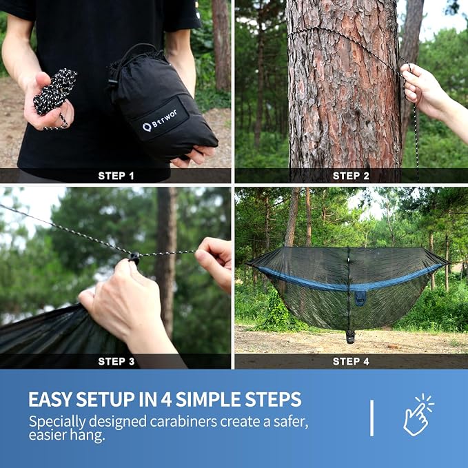 Blue Hammock + Bug Net