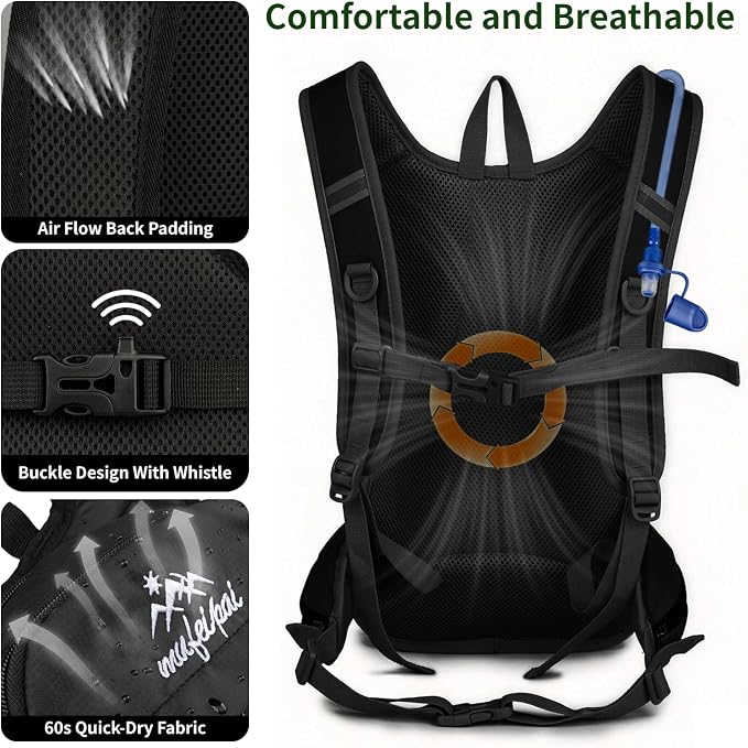 Black With 2l Water Bladder