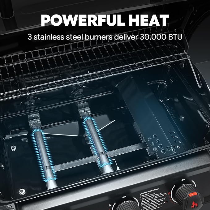 3 Burner in Black