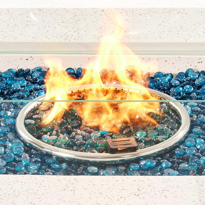 Terrazzo White+Blue Glass