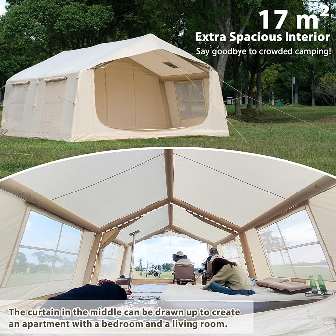 11.81ft*15.75ft*7.22ft (8-12 person)(Beige)(w/ Rain Cover)