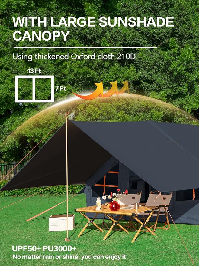 4 Persons/13*7ft Tarps/Gray