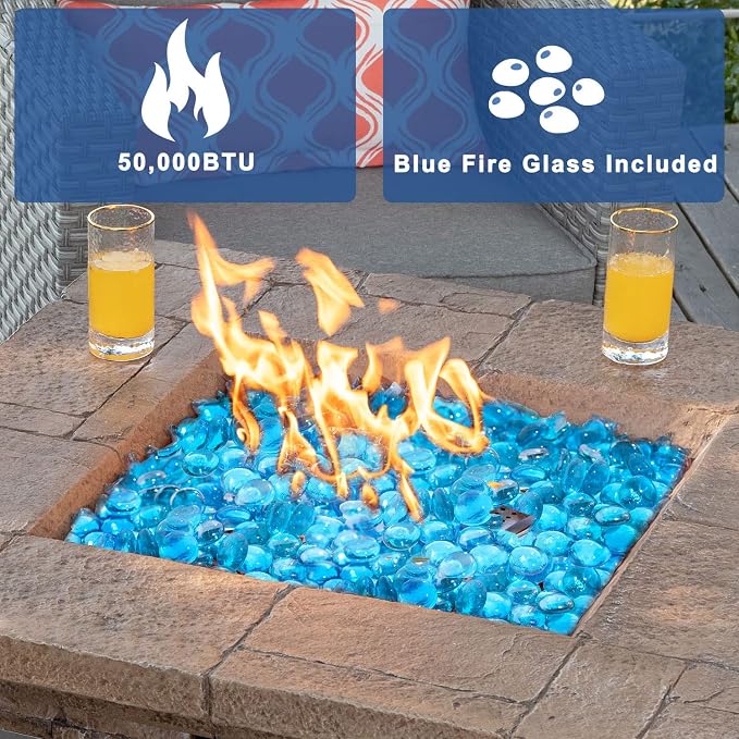 Aqua Blue Fire Glass