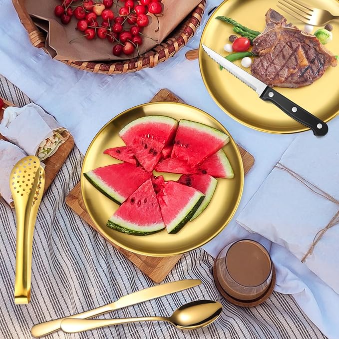 Camping Silverware Set-13set-Gold