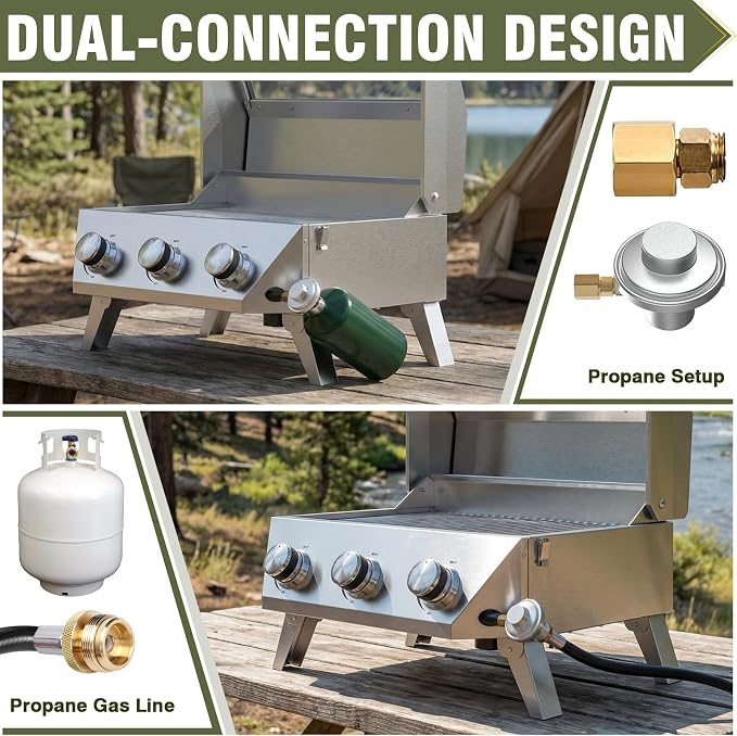 3 burner with Dual Connections