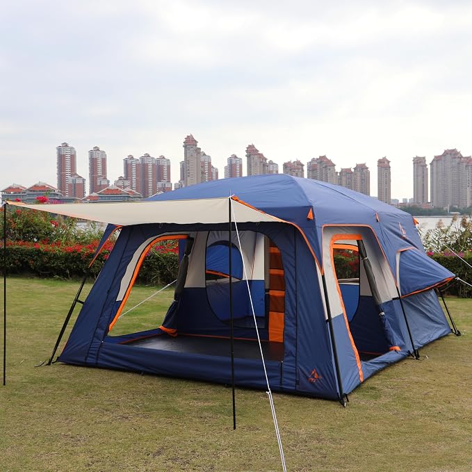 Dark Blue-12 Person-2 Bay Windows