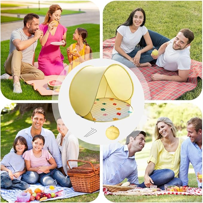 Lemon yellow flower tent+ground nails+storage bag
