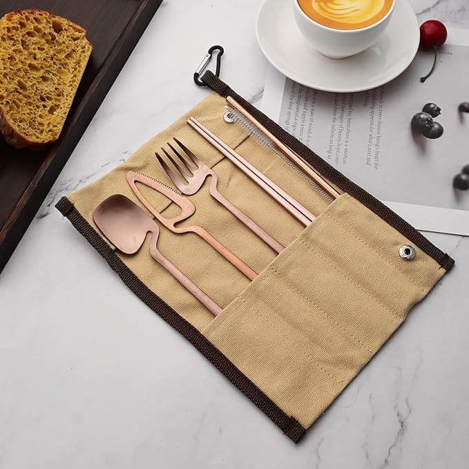 Rose gold - Khaki pouch