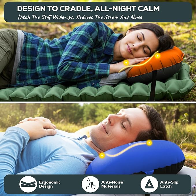Orange Camping Pillow