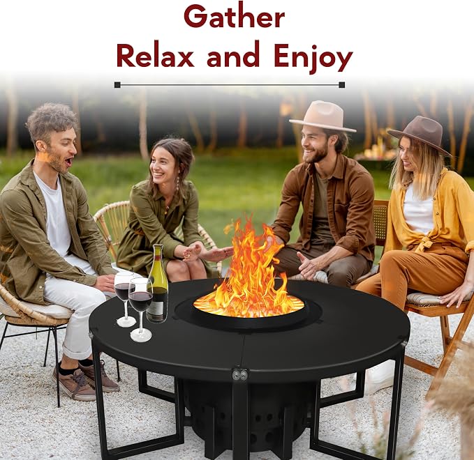 Smokeless Fire Pit + Surround Table