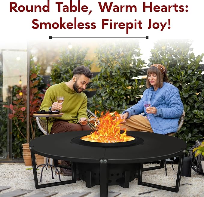 Smokeless Fire Pit + Surround Table