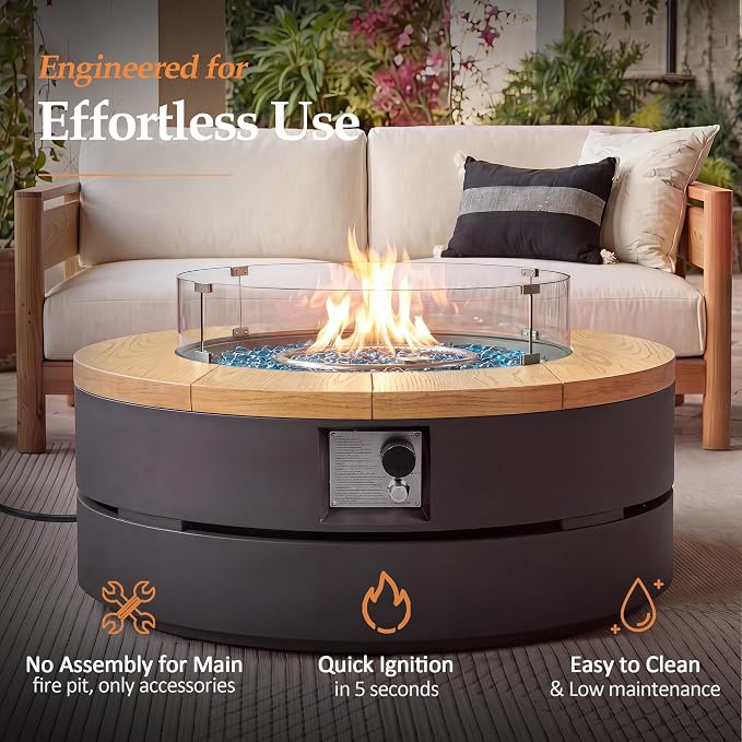 Natural Wood Finish & Dark Grey
