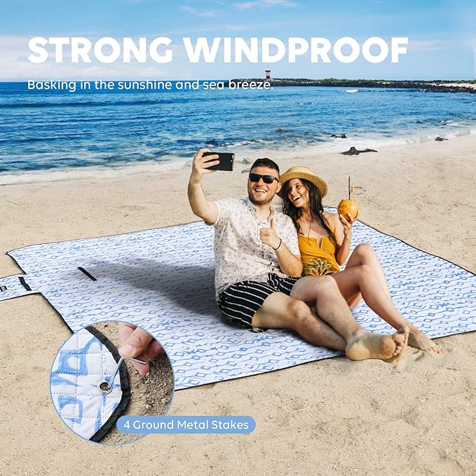 Blue and White With Stake