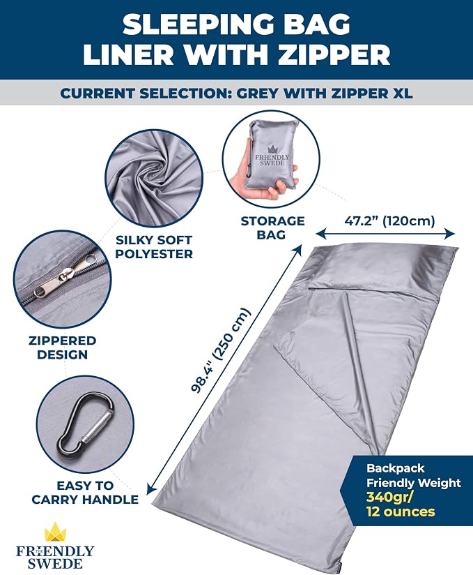 Grey Polyester - Zipper