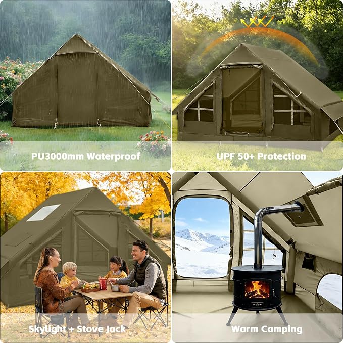 New Update 4-6 Person Skylight and Stove Jack/Green