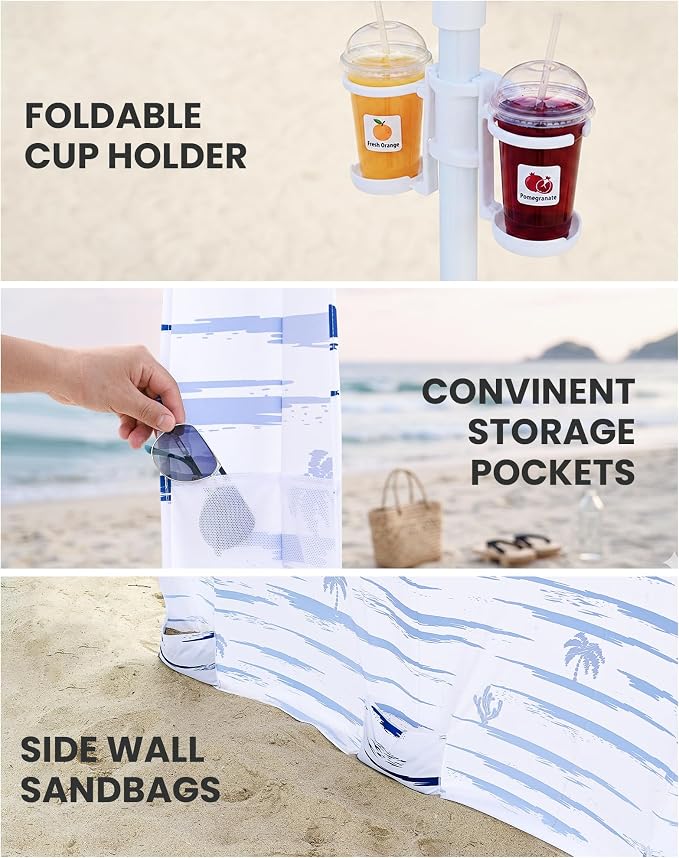8' x 8' Navy Sailor Dual-Fold