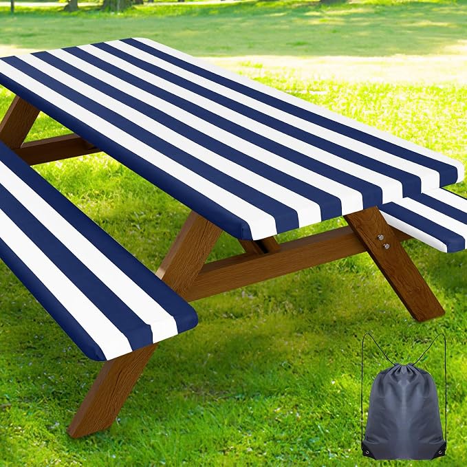 Navy Blue & Off White