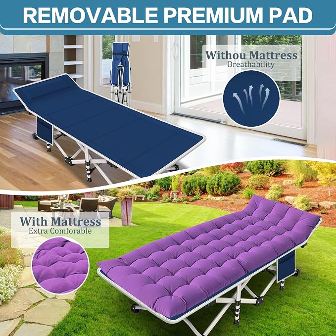 Cot With Purple Pad