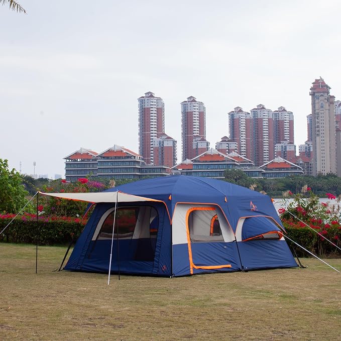 Dark Blue-12 Person-2 Bay Windows