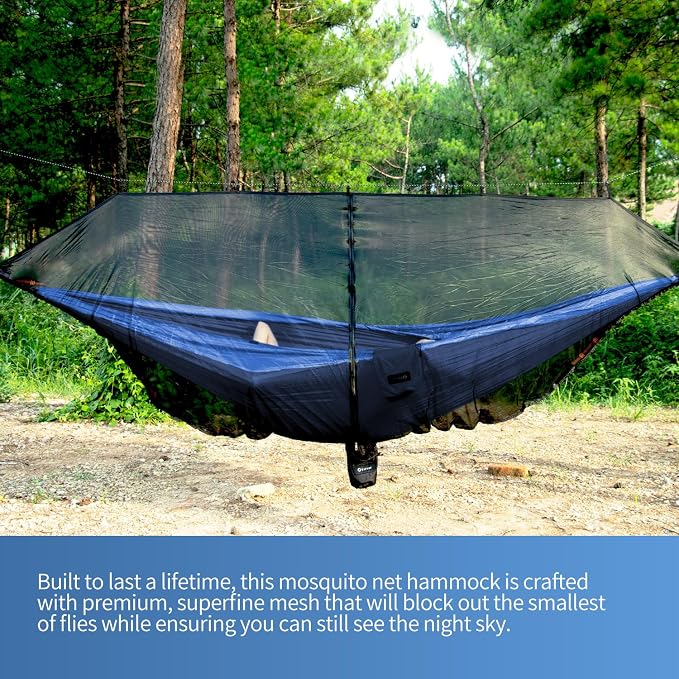 Blue Hammock + Bug Net
