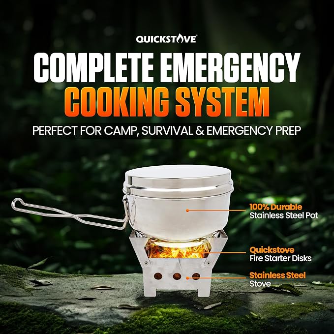 Stove, Camping Pot & 2 Firestarters