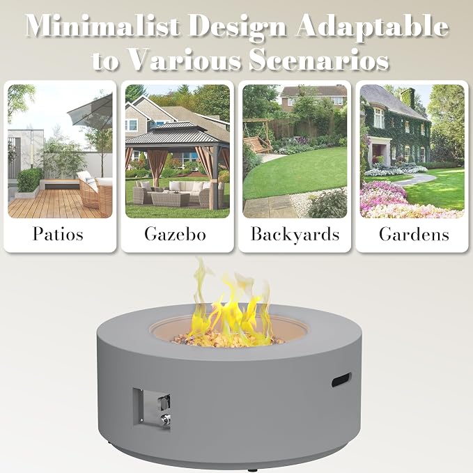 Grey - Minimalist Fire Pit Table