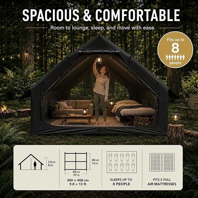 Black - with Waterproof Pad & Fireproof Mat