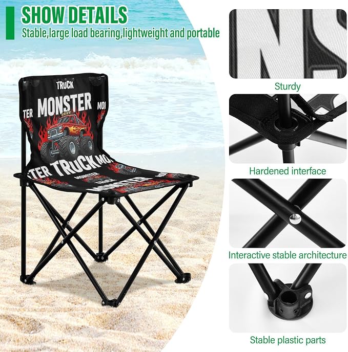 Monster Truck With Fire Black
